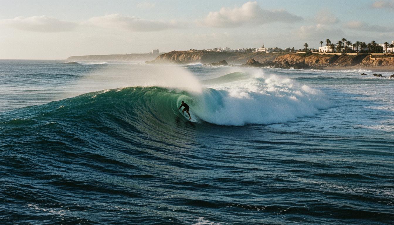 Long right-hand point wave at Anchor Point near Imsouane